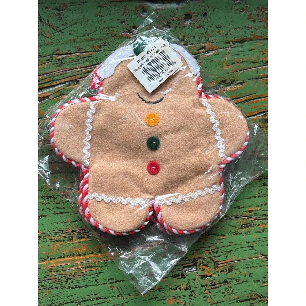 Gingerbread Man Hot Pads Set Of 2 New In Package